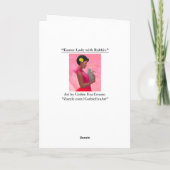 "Osterfrau mit Kaninchen." Grußkarte Karte (Rückseite)