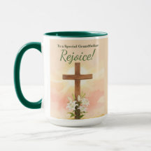 Osterfreude Großvater Kreuz und Lilien