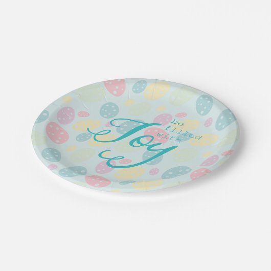 Osterfreude-Papier-Teller Pappteller (Schrägansicht)