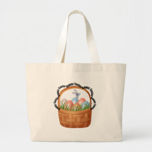 Osterfreude Tote Tasche - Bunny, Pastel Eggs & Spr