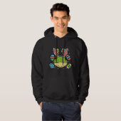 Osterfrosch Bunny Face Eggs Tiere Männer Frauen Ki Hoodie (Vorne ganz)