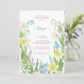 Osterfrühling blüht Blütendusche Einladung (Stehend Vorderseite)