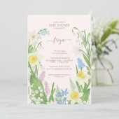 Osterfrühling blüht Blütendusche Einladung (Stehend Vorderseite)