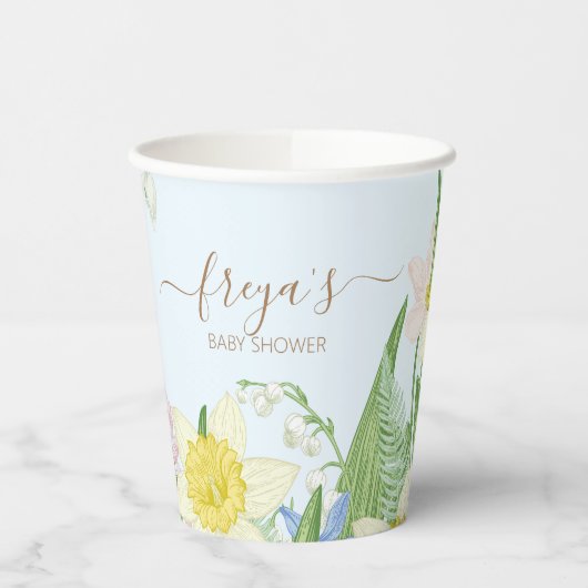 Osterfrühling blüht Blütendusche Pappbecher (Links)