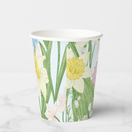 Osterfrühling blüht Blütendusche Pappbecher (Rechts)