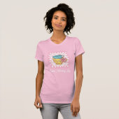 Osterfrühling Freude Teetassen Süß Gingham T-Shirt (Vorne ganz)