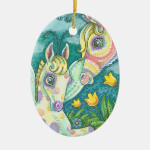 OSTERFRÜHLINGS-FÜLLEN, REGENBOGEN-FEE-ORNAMENT KERAMIK ORNAMENT