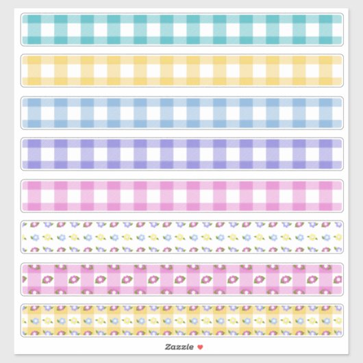 Osterfrühlingsblüten Plaid Aufkleber (Blatt)