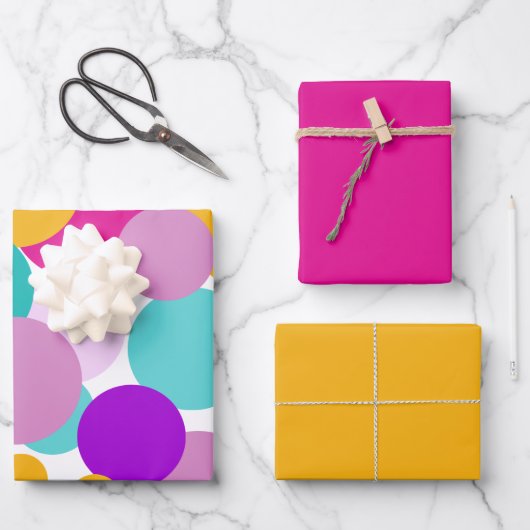 Osterfrühlingspunkte Polka Dots Geschenkpapier Set (Vorderseite)