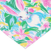 Osterfrühlingssaison Bunnies Blume Preppy Kurzer Tischläufer (Ecke)