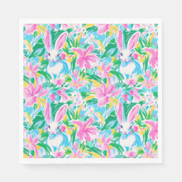 Osterfrühlingssaison Bunnies Blume Preppy Serviette