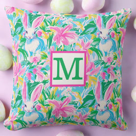 Osterfrühlingssäule Blume Preppy Monogram Kissen
