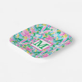 Osterfrühlingssäule Blume Preppy Monogram Pappteller (Gewinkelt)