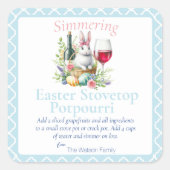 Osterfrühlingstovetop Potpourri Quadratischer Aufkleber (Vorderseite)