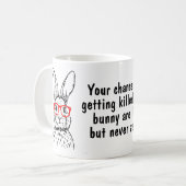Osterfunny Pet Bunny Illustration Zitate Schwarz Kaffeetasse (Vorderseite Links)