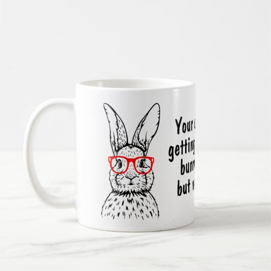 Osterfunny Pet Bunny Illustration Zitate Schwarz Kaffeetasse (Links)
