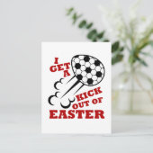 Osterfußball Niedlich bekomme ich ein Kick aus Ost Postkarte (Stehend Vorderseite)