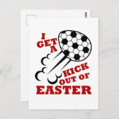Osterfußball Niedlich bekomme ich ein Kick aus Ost Postkarte (Vorne/Hinten)