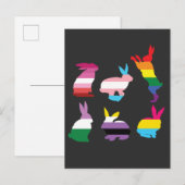 Ostergebirge LGBTQ Pride Rainbow Rabbit Gift Einladungspostkarte (Vorne/Hinten)