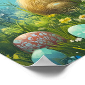 Ostergeblasene Ei Hunt Rabbit Poster (Ecke)