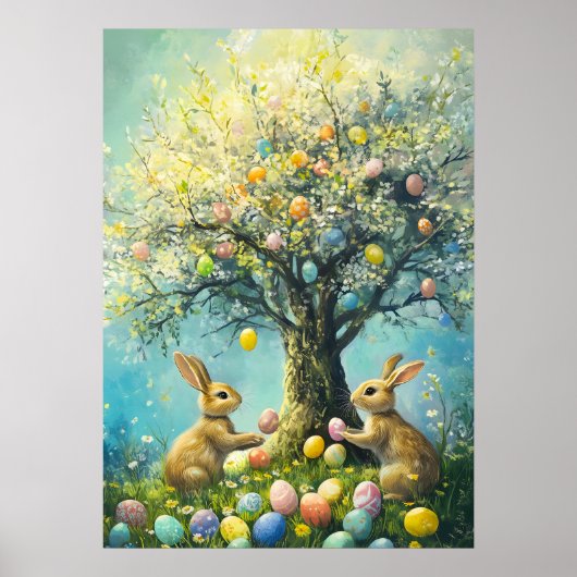 Ostergeblasene Ei Hunt Rabbit Poster (Vorne)