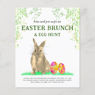 Ostergeblasene Ei-Jagd und Brunch Flyer