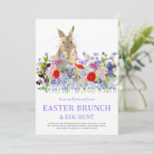 Ostergeblasene Eizelljagd und Brunch Blumengebäck Einladung (Stehend Vorderseite)