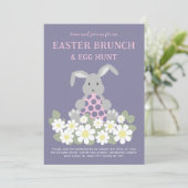 Ostergeblasene Eizelljagd und Brunch Blumengebäck Einladung (Stehend Vorderseite)