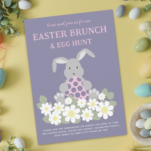 Ostergeblasene Eizelljagd und Brunch Blumengebäck Einladung