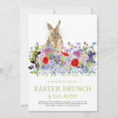 Ostergeblasene Eizelljagd und Brunch Blumengebäck Einladung (Vorderseite)