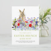 Ostergeblasene Eizelljagd und Brunch Blumengebäck Einladung (Stehend Vorderseite)