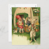 Ostergeblasene, farbige Blume Ei Gnome Feiertagspostkarte (Vorne/Hinten)