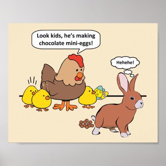 Ostergeblasene Schokoladeneier Spaß Poster (Vorne)