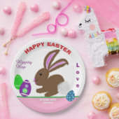 Ostergeblümte dekorierte Eier Name Pappteller (Party)