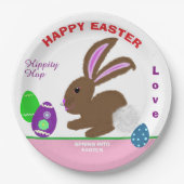 Ostergeblümte dekorierte Eier Name Pappteller (Vorderseite)