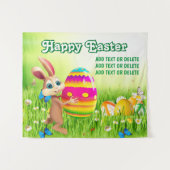 Ostergeblümte Eierjagd Happy Osterfest Party Wandteppich (Vorderseite (Horizontal))