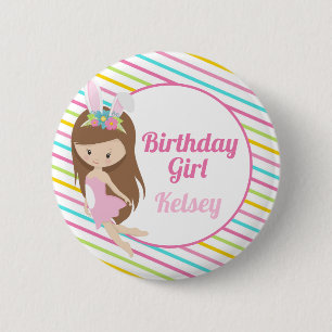 Ostergeburt Girl Fail Niedliches Custom Pink Button