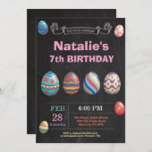 Ostergeburt Girl Ostereier Geburtstag Einladung (Vorne/Hinten)