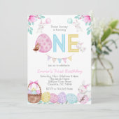 Ostergeburtseinladung, Sonniger Geburtstag Einladung (Stehend Vorderseite)