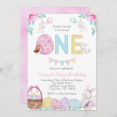 Ostergeburtseinladung, Sonniger Geburtstag Einladung (Vorne/Hinten)