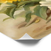 Ostergelbe Kleinkinder in einem Korb und Blume Poster (Ecke)