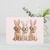 Ostergelbe Labrador Retriever Hunde Feiertagskarte (Stehend Vorderseite)