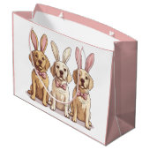 Ostergelbe Labrador Retriever Hunde Große Geschenktüte (Rückseite Schrägansicht)