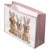 Ostergelbe Labrador Retriever Hunde Große Geschenktüte (Vorderseite Schrägansicht)