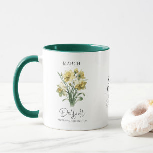 Ostergelke März Geburtsmonats-Blumen-Geburtstagsge Tasse