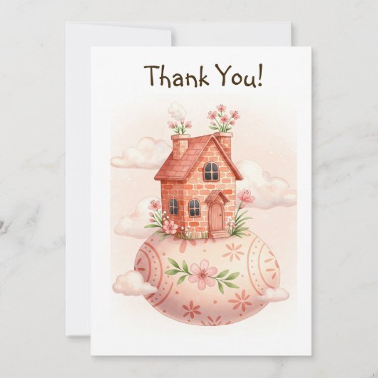 Ostergemütliches Haus Dankeskarte (Vorderseite)