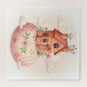 Ostergemütliches Haus Puzzle (Horizontal)