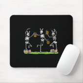 Ostergerippe Tanzende lustige Hasenknochen Frauen Mousepad (Mit Mouse)