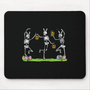 Ostergerippe Tanzende lustige Hasenknochen Frauen Mousepad