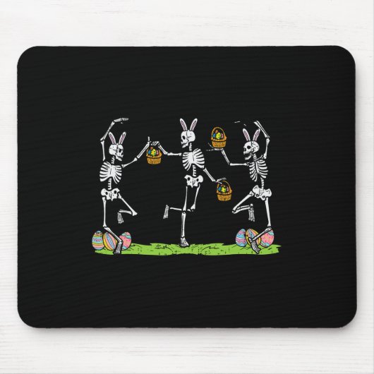 Ostergerippe Tanzende lustige Hasenknochen Frauen Mousepad (Vorne)